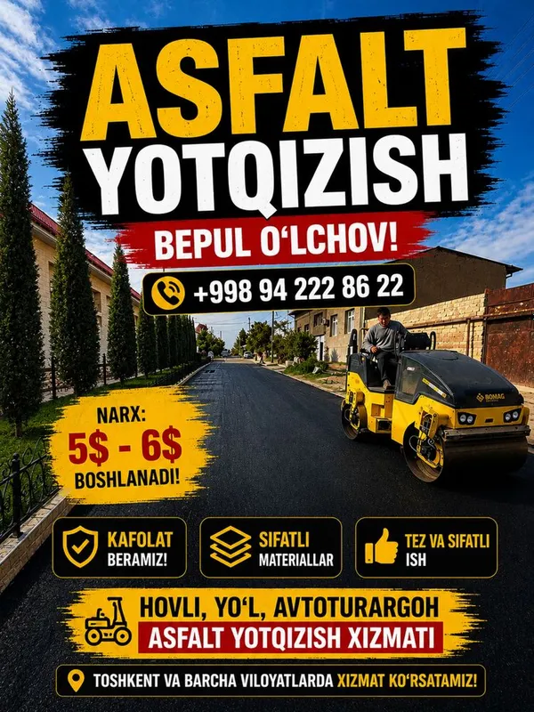 Asfalt xizmati Asfalt yotqizish asfaltlash 1
