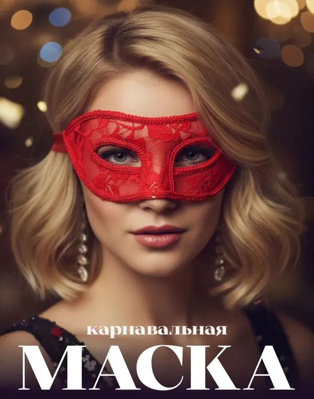 Женские карнавальные маски,черная,белая и красная — фото 1