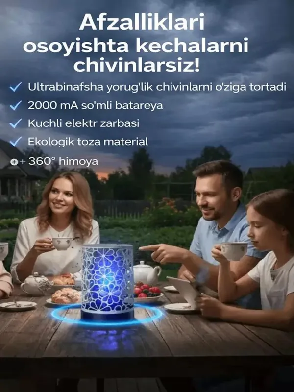 Chivin va hasharotlarga qarshi elektr lampa — фото 3