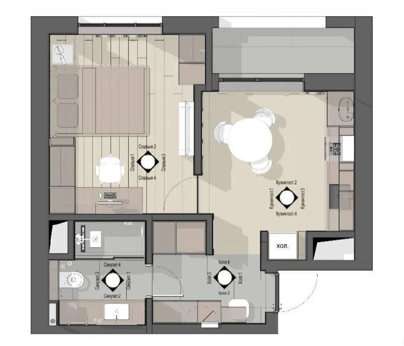 1-комнатная квартира, 37 м², ЖК O'z Mahal, Мирзо-Улугбекский район — фото 2
