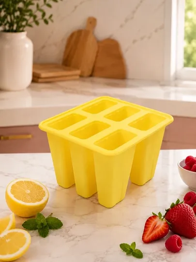 6 bo‘limli muzqaymoq qolipi, tayoqchali 4 6 bo‘limli muzqaymoq qolipi, tayoqchali 4