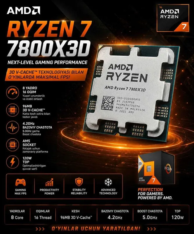 Protsessor RYZEN 5 7 Optom narxlarda Процессор (Toshlar) CPU 2