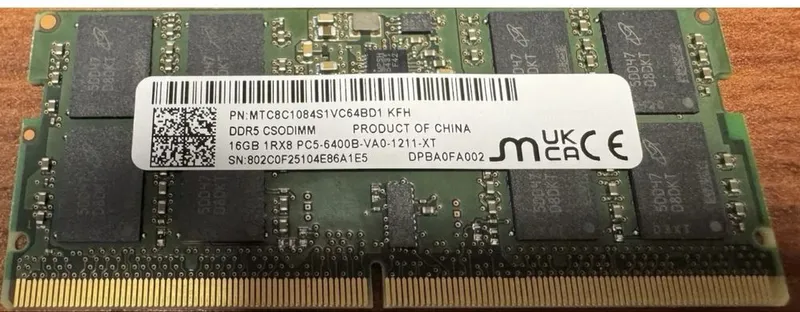 Micron 16GB DDR5 PC5-6400 RAM CSODIMM оперативная память для ноутбука