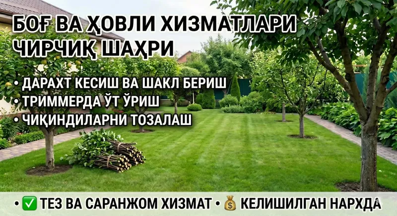 Дарахт кесиш, Ўт ўриш ва Трактор/Водовоз хизмати (Чирчиқ)