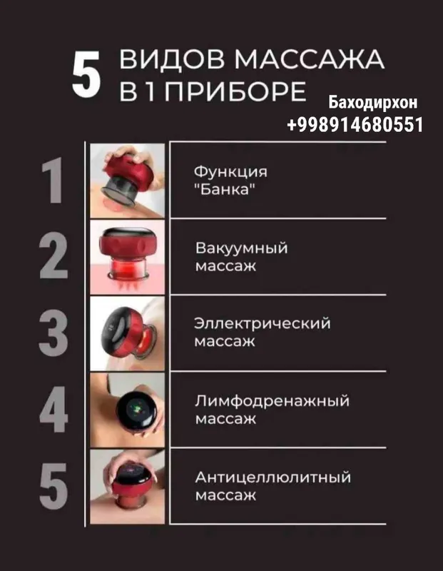 Вакуумная электрическая банка гуаша для массажа В комплекте: — фото 6