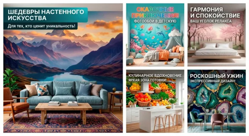 широкоформатные UV фотообои без стыка (до 5 метров)