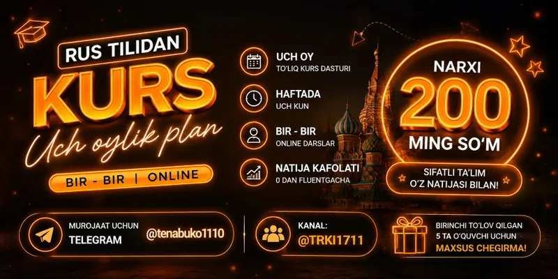 Intensiv rus tili kursi (online) 1 Intensiv rus tili kursi (online) 1