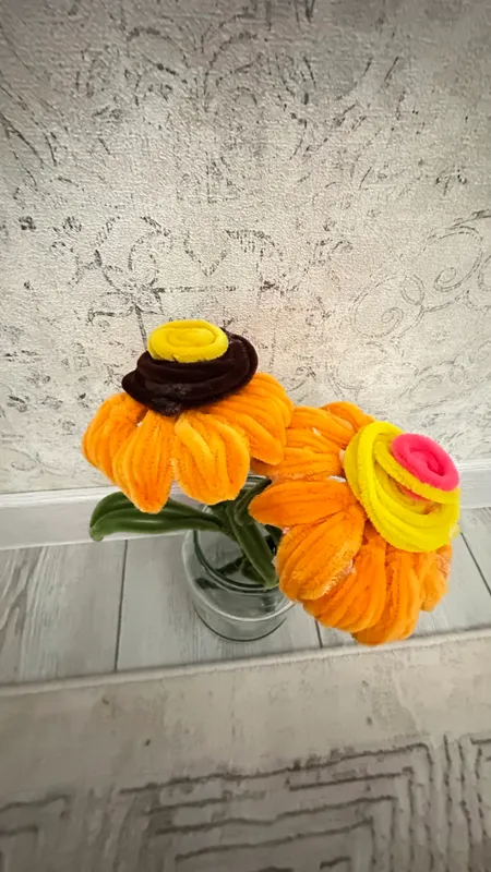 Подсолнухи из синельный проволки (ручная работа) — фото 3