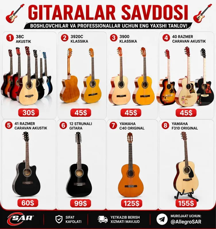 Gitara Yangi 38 razmer Gitara Yangi 38 razmer