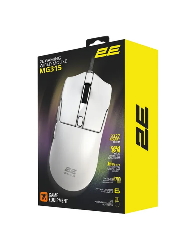 Мышь игровая 2E GAMING MG315, USB-A, проводная, белая — фото 5