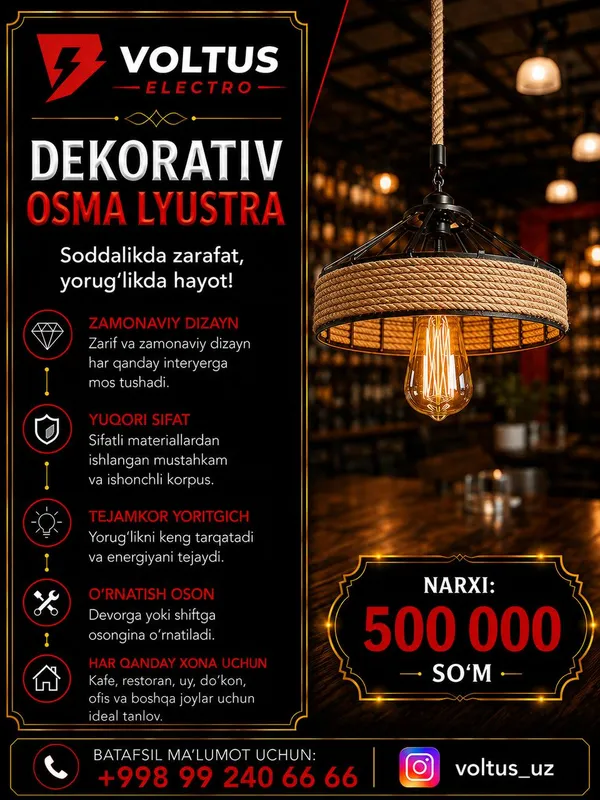 dekorativ osma lyustra