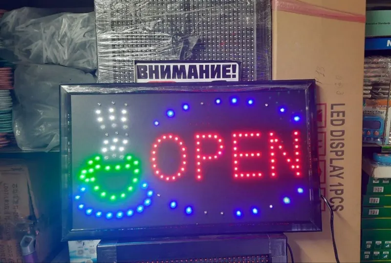 Опен Открыто Очик (Наружная реклама вывеска)Кириш Чикиш — фото 6