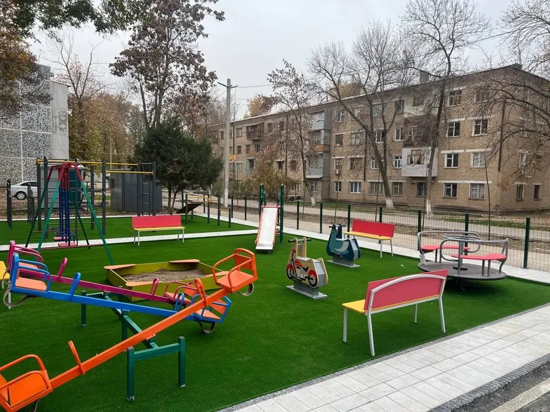 Детская площадка горка аттракцион болалар майдони домик качели swings — фото 5