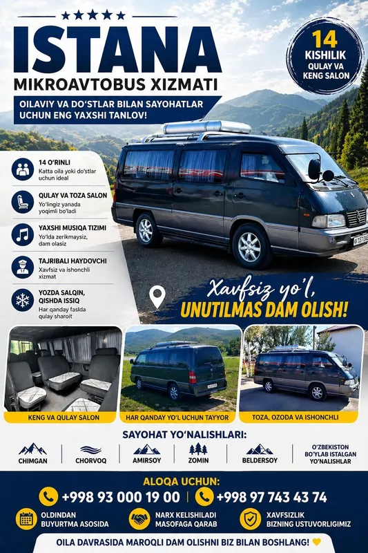 14 kishilik ISTANA mikroavtobus