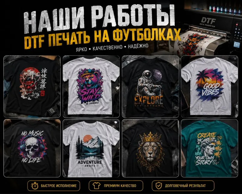 Дтф печать на футболки, кепки, носки и много другое быстро от 1 штуки 2 Дтф печать на футболки, кепки, носки и много другое быстро от 1 штуки 2