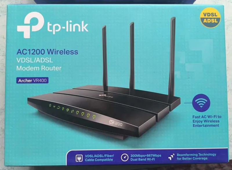 TP Link Archer VR400 AC1200 Wireless VDSL/ADSL Modem Router