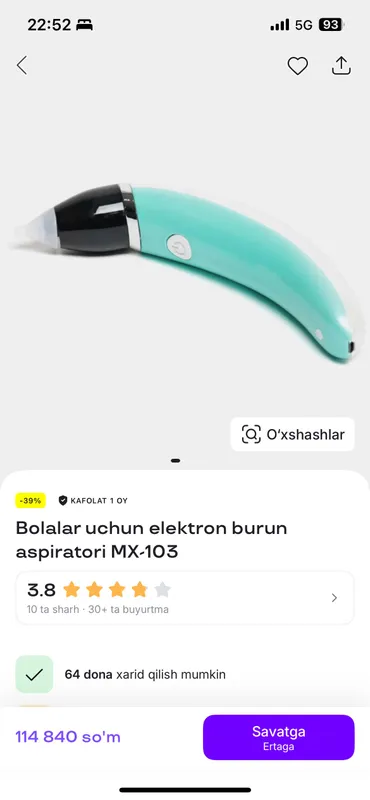 Detskiy Burun aspiratori arginal xitoy  arzon sro — фото 1