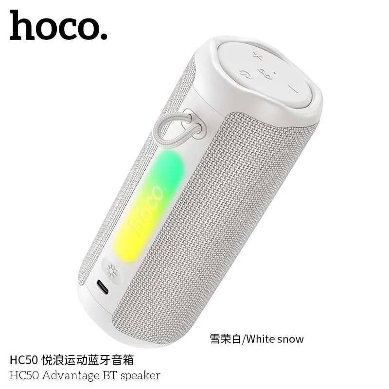 Hoco HC50 FM Радио портативная колонка с цветной LED-подсветкой (IPX4) — фото 5