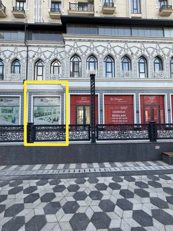 Ул.Бабур Жк "Узбегим" нежилое помещение 85кв.м первая линия с ремонтом