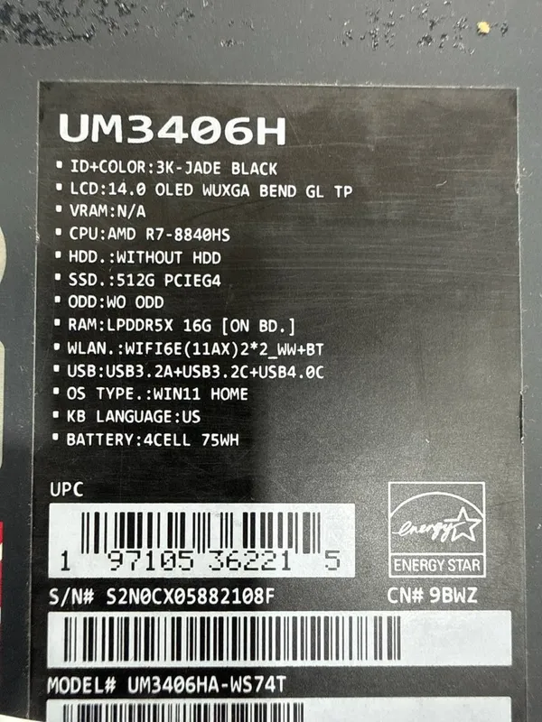 Asus Zenbook (UM3406HA) — фото 1