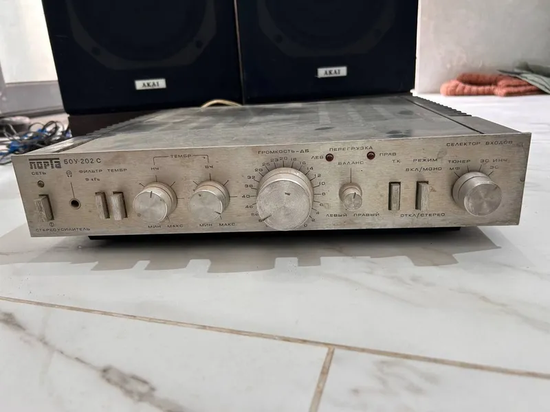 Напольные акустические колонки AKAI + Стереоусилитель «ЛОРТА 50У-202С — фото 2