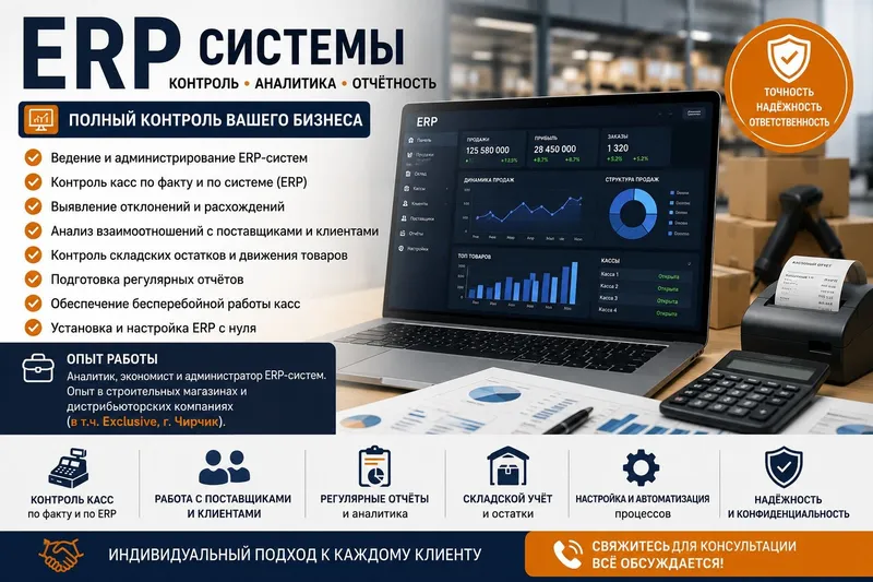 Услуги по ведению, контролю и аналитике ERP-систем 1 Услуги по ведению, контролю и аналитике ERP-систем 1