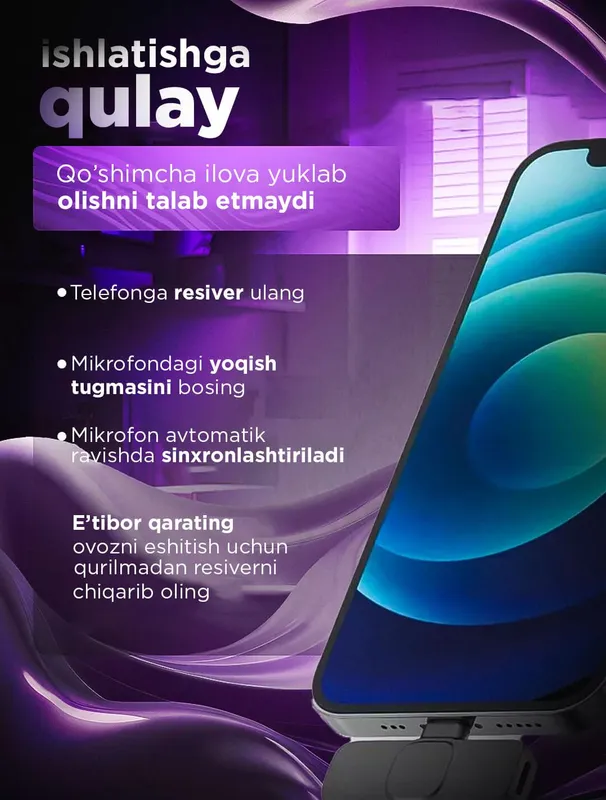 Android smartfonlar uchun K11 simsiz mikrofon 5 Android smartfonlar uchun K11 simsiz mikrofon 5