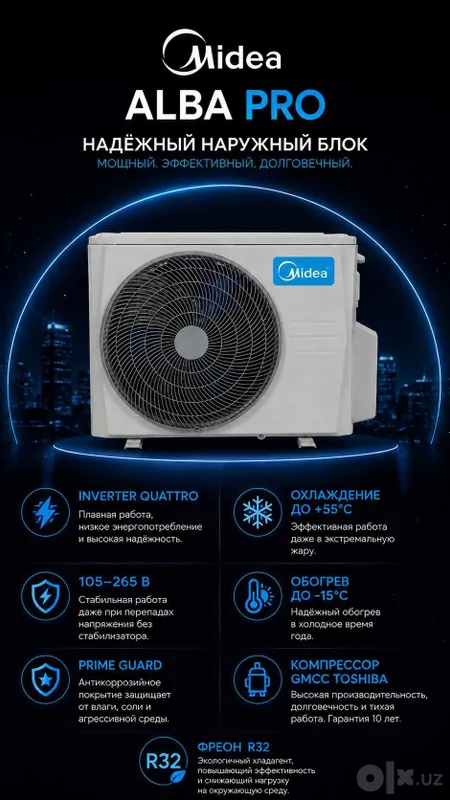 Кондиционер MIDEA ALBA Pro — 12,000 Btu / Инвертор / Янги модель! 4