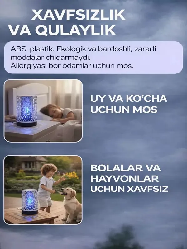 Chivin va hasharotlarga qarshi elektr lampa — фото 2