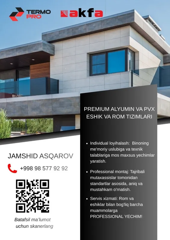 Akfa | alyumin, plastmas va termo konstruksiyalar | Buyurtma asosida — фото 1