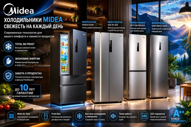 Холодильники Midea в большом ассортименте