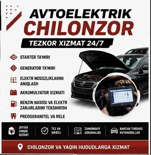 Moshina ochish avto elektrik avto master vizov 24/7 usta perekurit 1