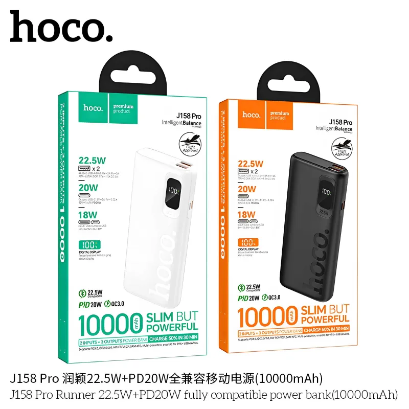 Hoco J158 Pro QC3.0 22.5W+PD20W 10000mAh Power Bank for iPhone 16 17 — фото 7