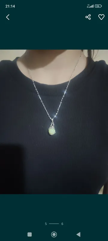 Сертификатли нефрит кулон. кумуш S925 занжир билан 4