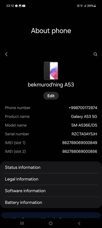 Samsung A 53 5G sotiladi. Ekran Super Amloyed 120 Hz Xotirasi 128g