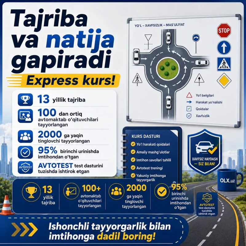 Avtotest imtihoniga 12 kunda tayyorlaning! Express kurs! Экпресс курс! 4
