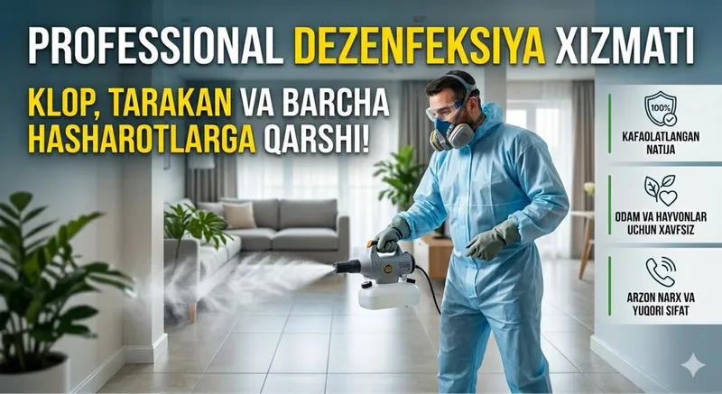 Dezenfeksiya дезинфеция klapa dizenfekaiya dzenfeksiya 24/7 aloqada