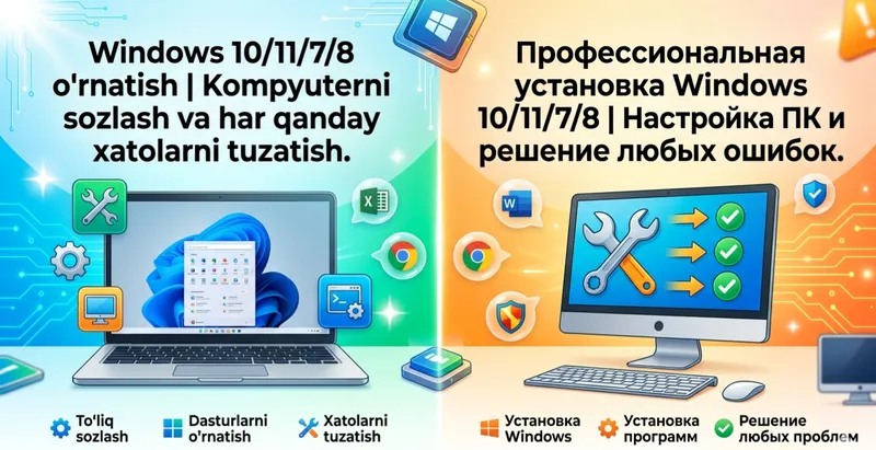 Установка Windows 10/11/7/8 Настройка ПК