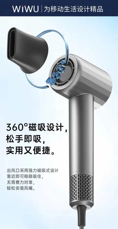 WiWU Wi520 Hypersonic Профессиональные Фен отрицательными ионами Dyson — фото 3