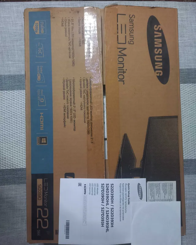 Samsung 22" monitori (Full HD, HDMI), ideal holatda, to‘liq komplekt. 4