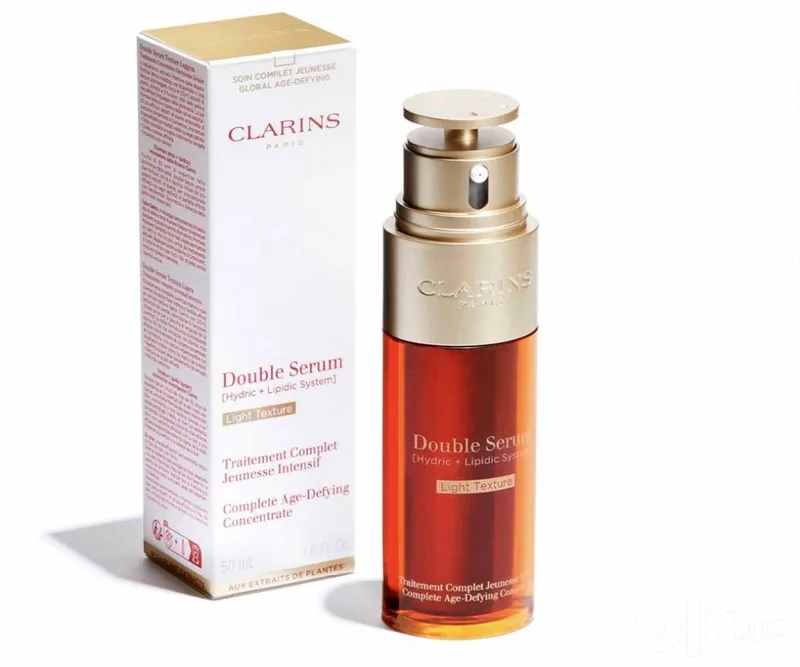 Clarins Double Serum Light yengil teksturali sarum 1 Clarins Double Serum Light yengil teksturali sarum 1