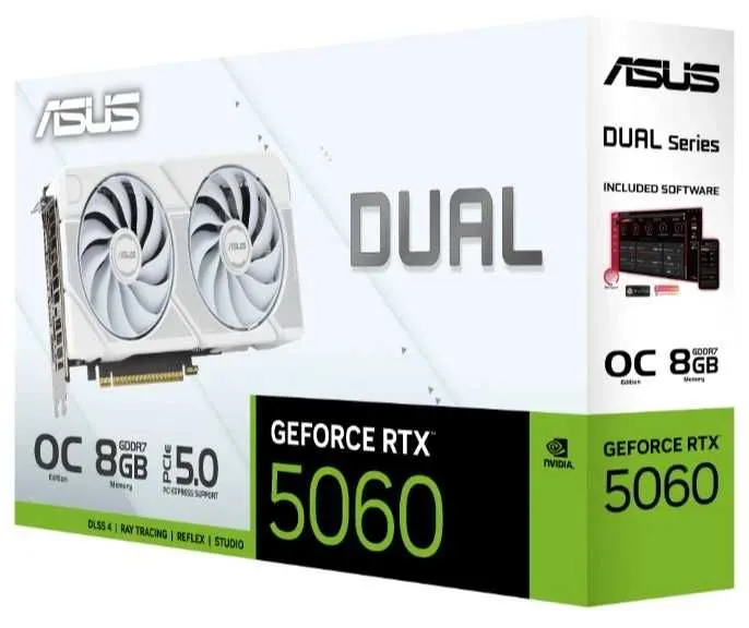 ; Видеокарта ASUS DUAL RTX5060 8GB WHITE OC — фото 6