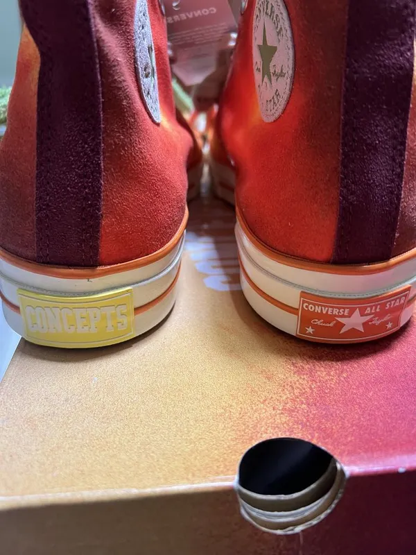Converse x CONCEPTS CT70 HI US10 замша, расцветка :нектарин. 4