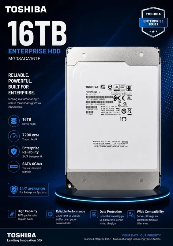 Toshiba 16 tb HDD жёсткий диск hard disk — фото 1