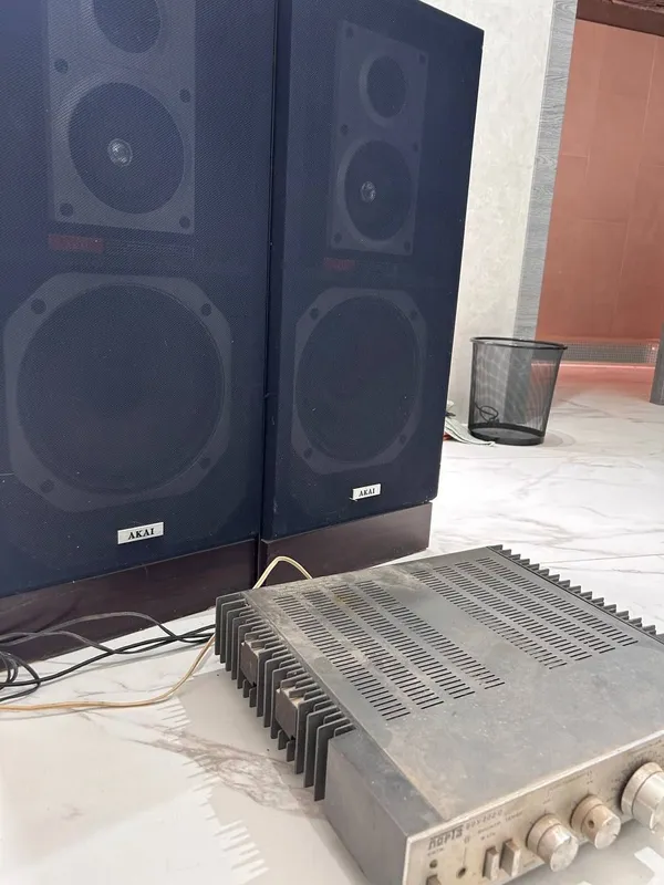 Напольные колонки AKAI + Усилитель ЛОРТА 50У-202С — фото 4