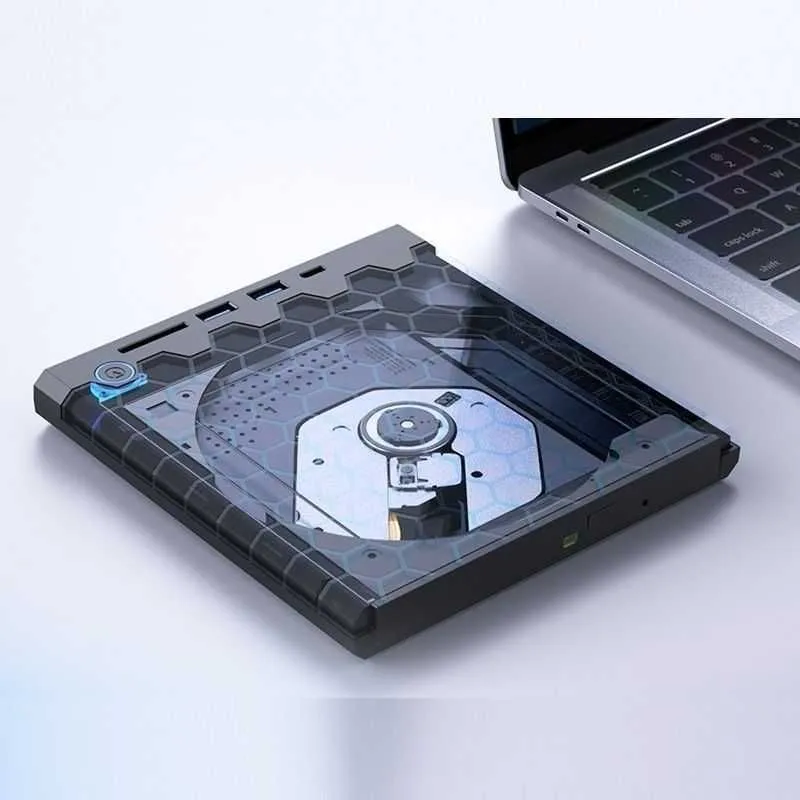 Внешний DVD/CD дисковод с быстрым подключением (USB -Type-C, microSD) — фото 1