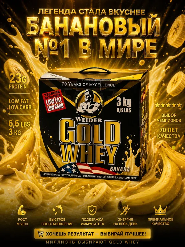 Протеин Gold Whey от Weider каждая порция 23 грамм — фото 1