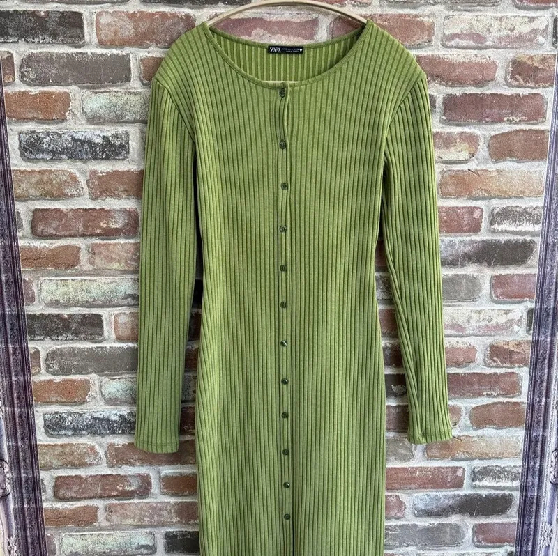 ZARA платье в рубчик 1