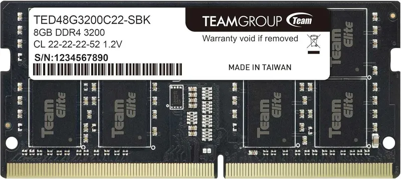 Оперативная память TEAMGROUP Elite DDR4 so-dimm 8GB Single 3200MHz — фото 4