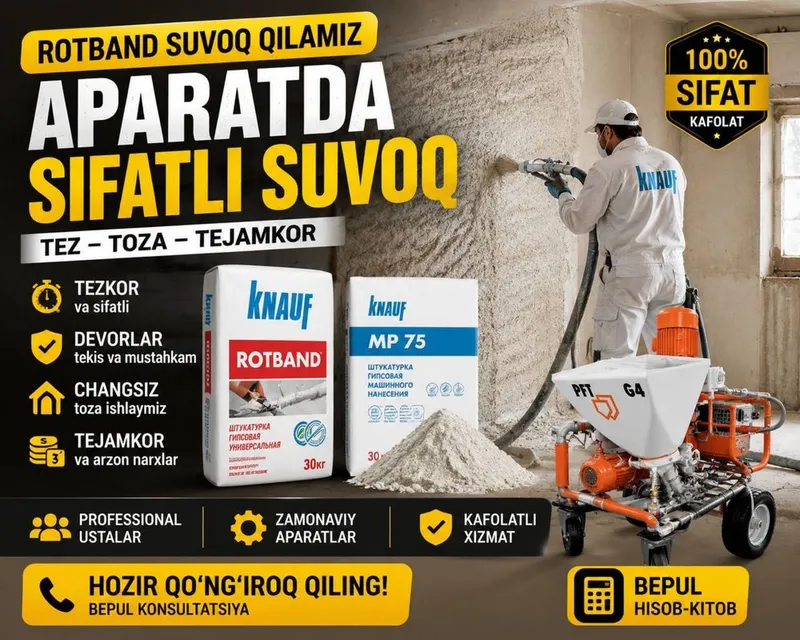 Aparatda suvoq | Штукатурка аппаратом | Rodband | MP75 2